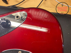 2006 Fender Japan Jaguar JG66-93 Old Candy Apple Red Matching Head-stock