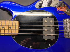 2019 Ernie Ball Music Man Stingray Short Scale Bass Black Ultramarine Blue