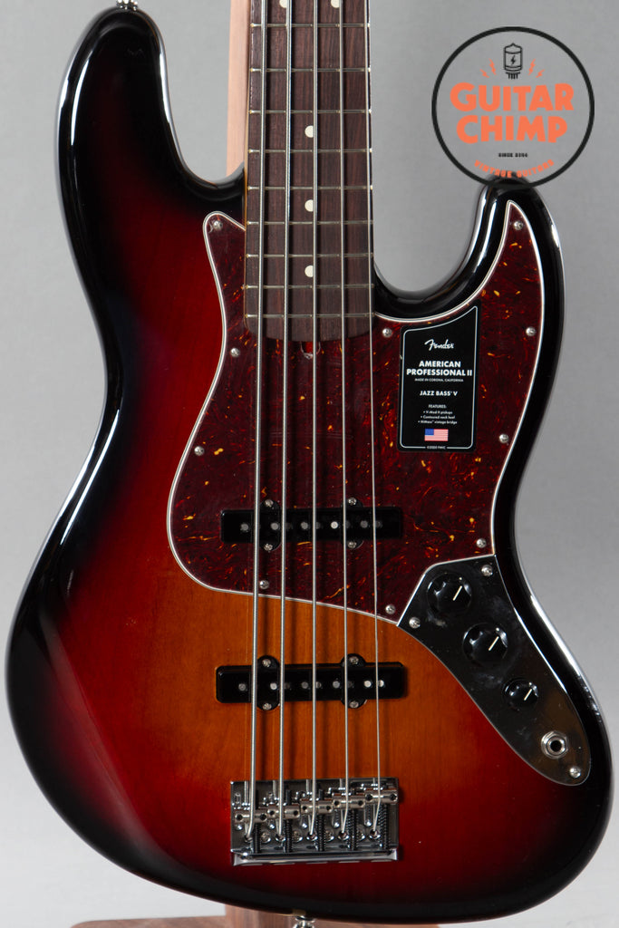 2022 Fender Fender American Professional II Jazz 5-String Bass V Sunburst