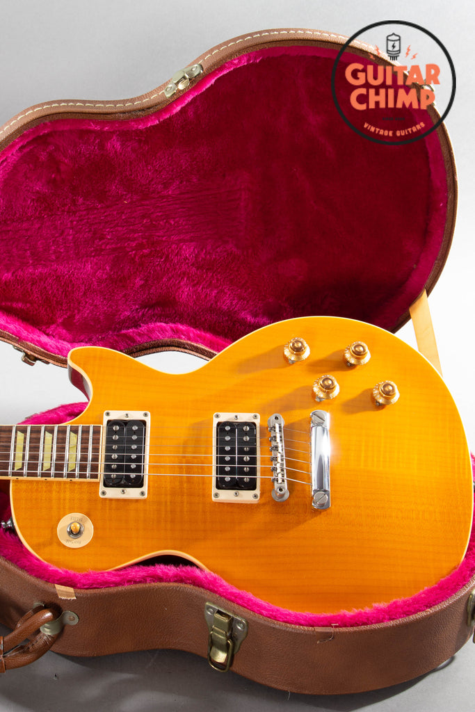 1999 Gibson Les Paul Classic Plus – Trans Amber, Slim ’60s Neck, OHSC