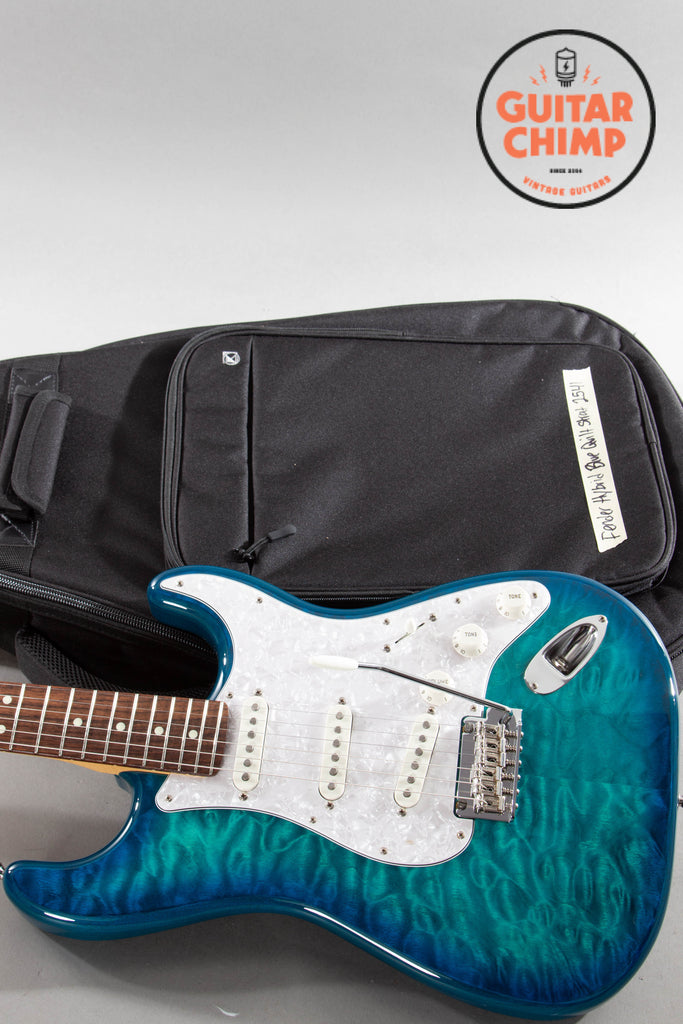 2024 Fender Japan Hybrid II Stratocaster QMT – Aquamarine, Excellent w/ Gig Bag