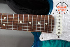 2024 Fender Japan Hybrid II Stratocaster QMT – Aquamarine, Excellent w/ Gig Bag