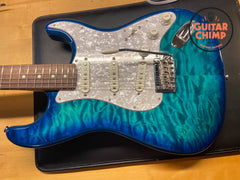 2024 Fender Japan Hybrid II Stratocaster QMT – Aquamarine, Excellent w/ Gig Bag