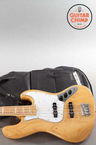 1997 Fender Japan JB75-90US ’75 Reissue Jazz Bass Natural CIJ w/ USA Pickups | Bound Maple Neck | Gig Bag
