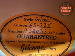 2012 Gibson Custom Shop Historic ‘63 ES-335 Block Cherry