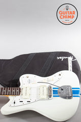 2023 Fender Japan Traditional II 60s Jazzmaster – Olympic White w/ Blue Competition Stripe & Matching Headstock