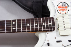 2023 Fender Japan Traditional II 60s Jazzmaster – Olympic White w/ Blue Competition Stripe & Matching Headstock