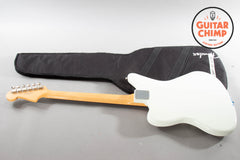 2023 Fender Japan Traditional II 60s Jazzmaster – Olympic White w/ Blue Competition Stripe & Matching Headstock