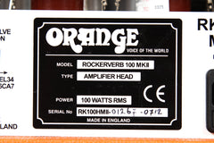 2012 Orange Rockerverb 100 Watt MKII Guitar Head -MADE IN ENGLAND-