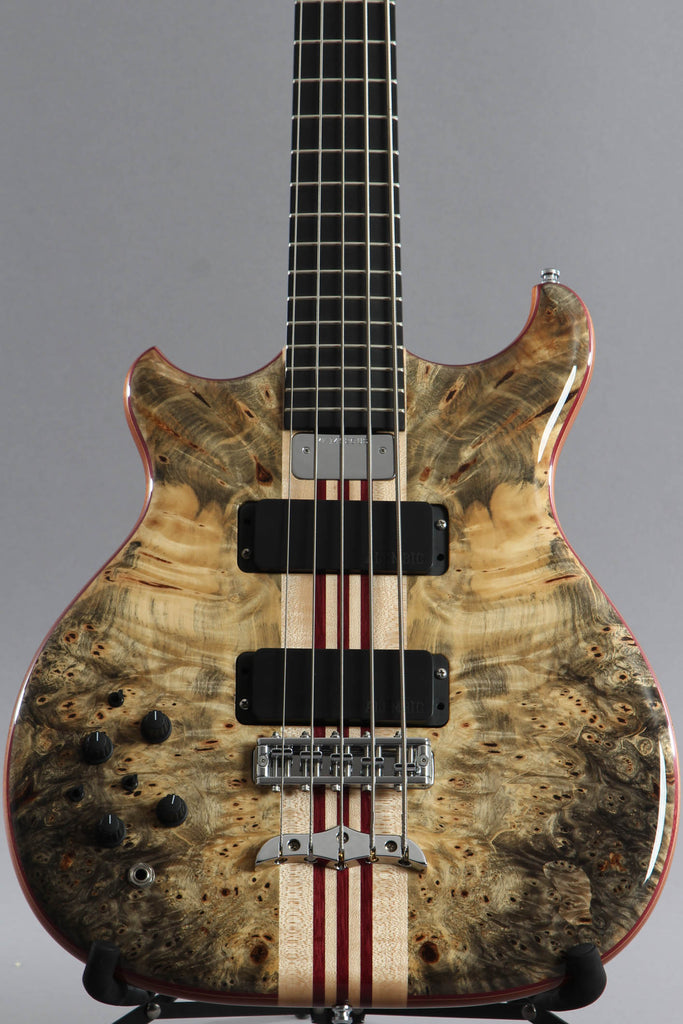 2016 Left-Handed Alembic Mark King 5 Deluxe Buckeye Burl ~Side LED's~
