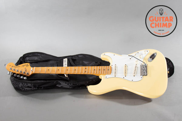 1990 Fender Yngwie Malmsteen Stratocaster ST72-86DSC Yellow White 