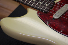 1966 Fender Musicmaster II Olympic White Vintage Electric Guitar