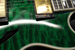 2011 Gibson Custom Shop Johnny A Signature AAAAA Trans Green Quilt Top