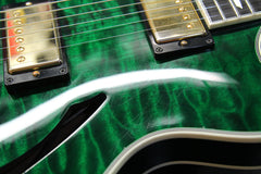 2011 Gibson Custom Shop Johnny A Signature AAAAA Trans Green Quilt Top