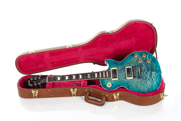 2014 Gibson 120th Anniversary Les Paul Standard Premium Plus Ocean Blue  Perimeter Quilt Top