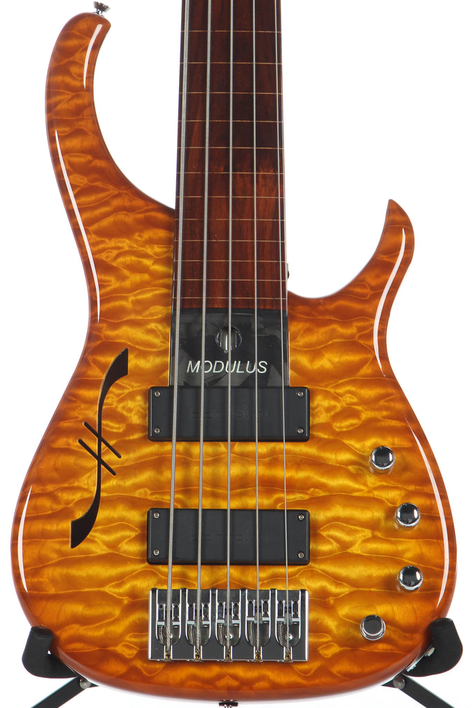 2006 Modulus Quantum Q 5 String Fretless Semi-Hollow Bass Guitar -RARE-