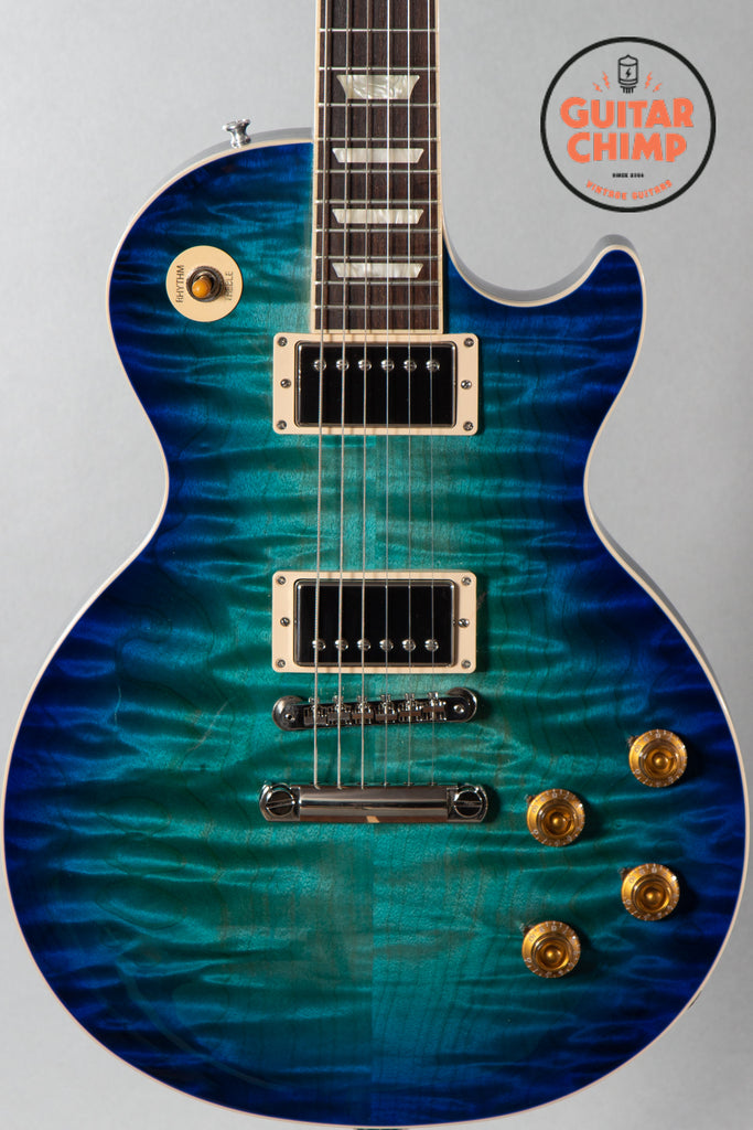 2020 Gibson Les Paul Standard Goryo Yuto Trans Blue Burst Quilt Top