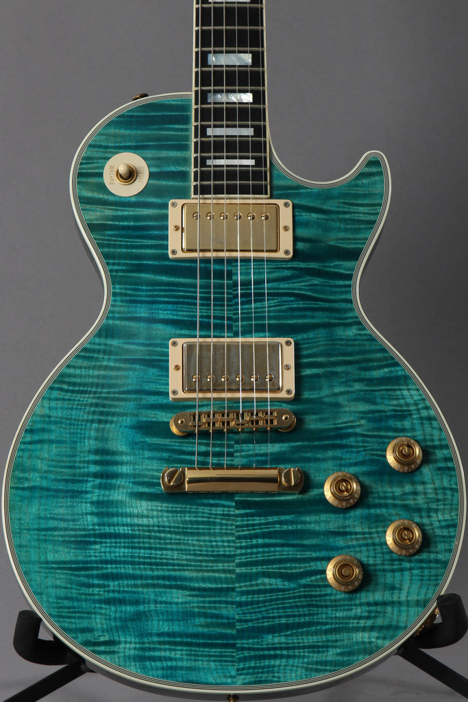 2011 Gibson Custom Shop Les Paul Custom Aqua Blue Flame Top