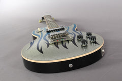 2008 Gibson Custom Shop Les Paul Standard Silver Sparkle With Blue Flames