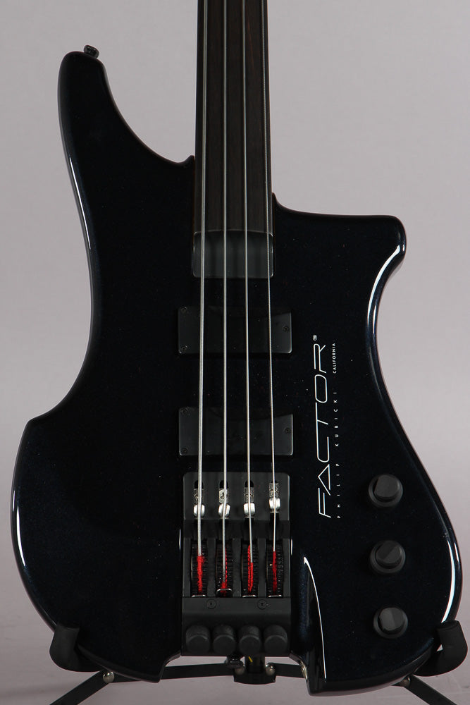 1996 Phillip Kubicki Factor 4 String Fretless Midnight Blue Metallic