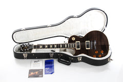 2012 Left Handed Gibson Les Paul Standard Plus Trans Black Flame Top