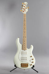 2015 Ernie Ball Music Man Stingray 5 HH 5-String Bass Guitar Ivory White ~Matching Headstock~