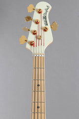2015 Ernie Ball Music Man Stingray 5 HH 5-String Bass Guitar Ivory White ~Matching Headstock~
