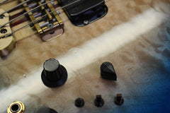 1990 Alembic Distallate 5 String Bass Caribbean Blue Burst Quilt Top -34" SCALE-