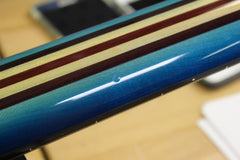 1990 Alembic Distallate 5 String Bass Caribbean Blue Burst Quilt Top -34" SCALE-