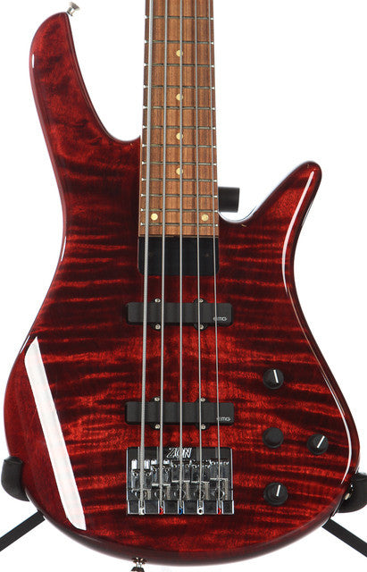 2014 Zon Sonus RT5 5 String Bass in Transparent Red