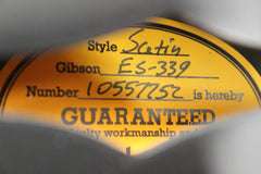 2017 Gibson Memphis ES-339 Satin Ebony Semi-Hollow Electric Guitar -SUPER CLEAN-