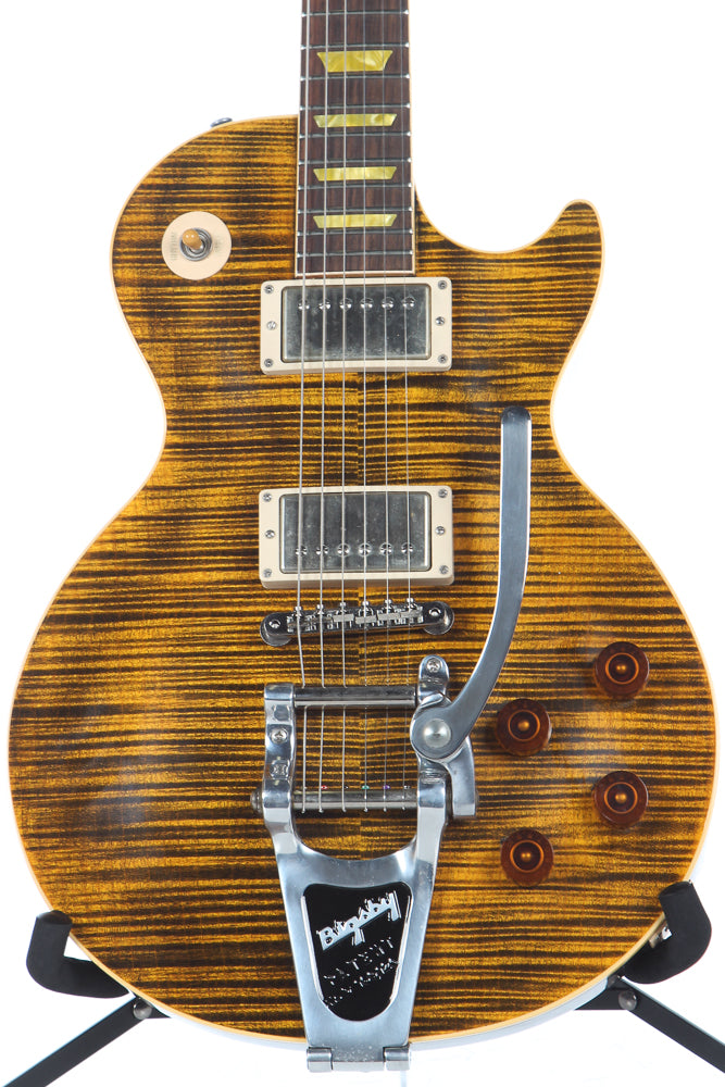 2006 Gibson Custom Shop Joe Perry Signature Boneyard Les Paul with Bigsby Green Tiger