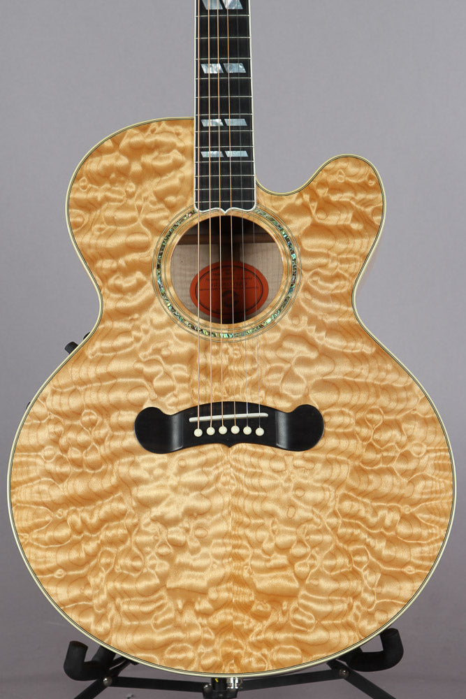 2002 Gibson J-185EC AAAA Natural Quilt Maple Top