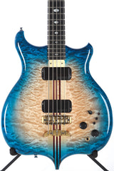 1990 Alembic Distallate 5 String Bass Caribbean Blue Burst Quilt Top -34" SCALE-
