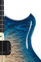 1990 Alembic Distallate 5 String Bass Caribbean Blue Burst Quilt Top -34" SCALE-