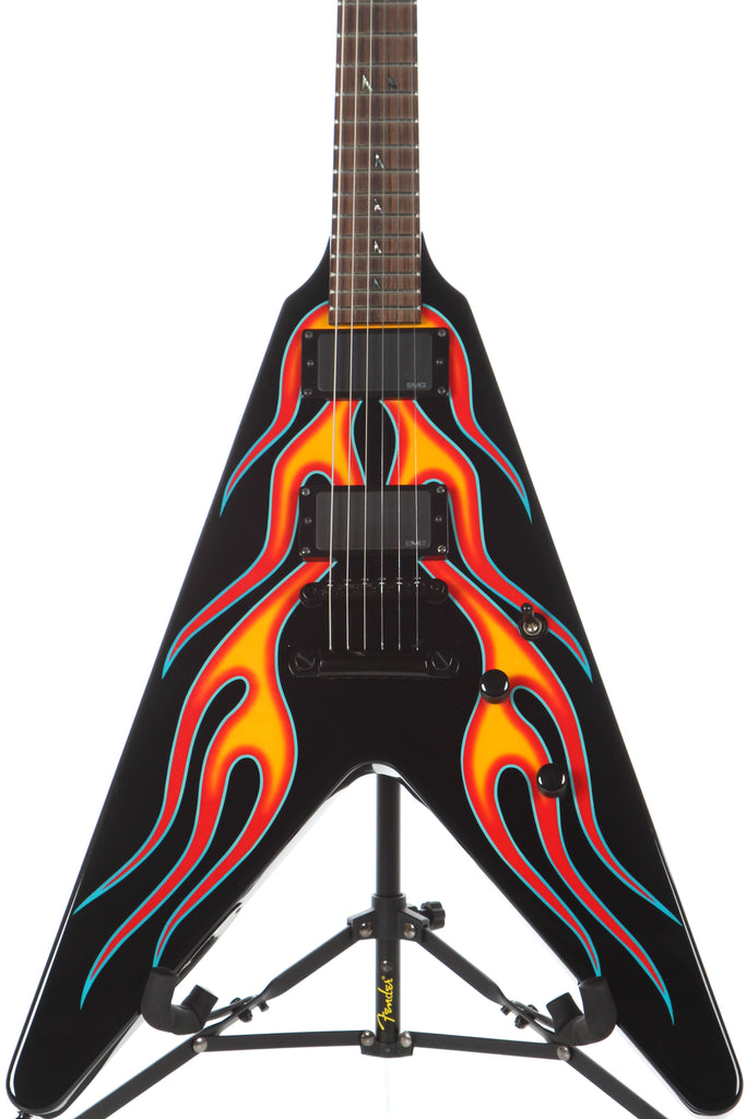 1997 ESP Custom Shop James Hetfield JH-1 "Hot Rod" Flying V Red Flames #124 -RARE-