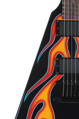 1997 ESP Custom Shop James Hetfield JH-1 "Hot Rod" Flying V Red Flames #124 -RARE-