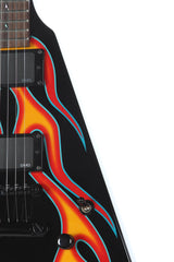 1997 ESP Custom Shop James Hetfield JH-1 "Hot Rod" Flying V Red Flames #124 -RARE-