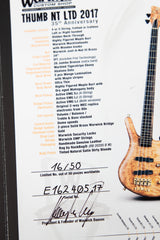 2017 Warwick Custom Shop Masterbuilt Thumb NT 4 String Limited Edition 35th Anniversary Bass