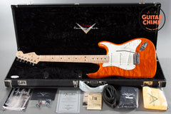 2015 Fender Custom Shop Deluxe Stratocaster Sunset Orange Transparent Quilt
