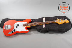 1999 Fender CIJ Japan Mustang MB98-SD Bass Fiesta Red