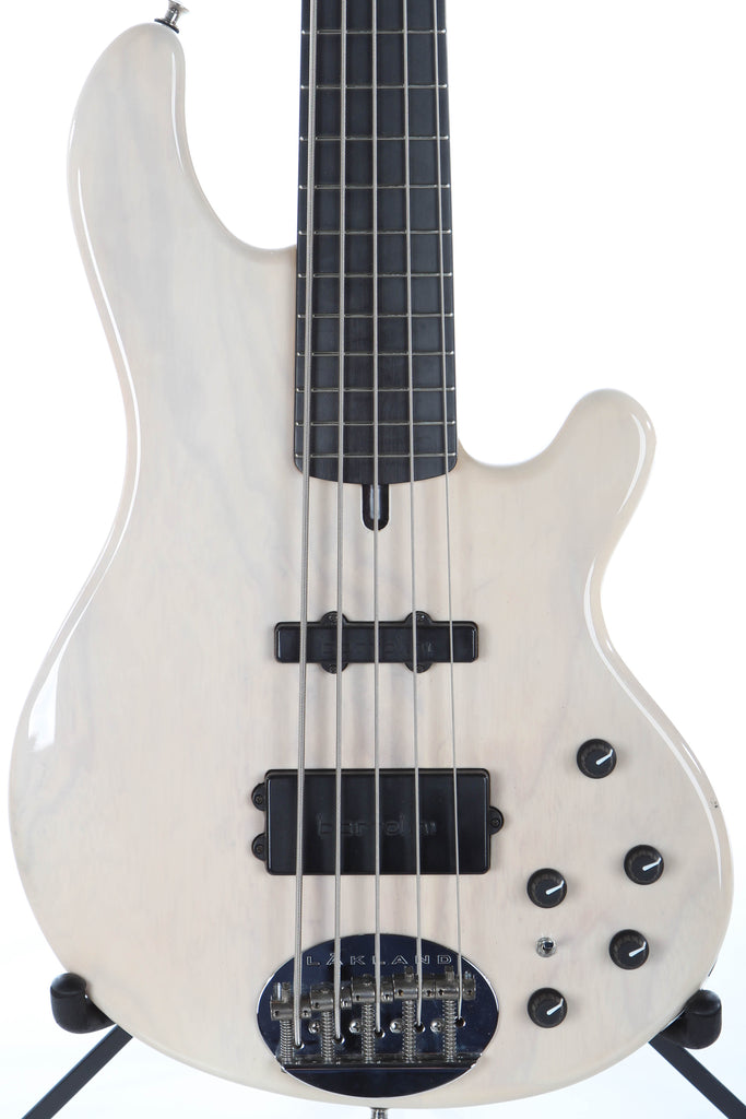 2002 Lakland USA 55-94 5 String Bass White Translucent Ash