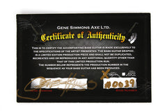 Gene Simmons Axe Ltd Signed Punisher KISS Bass #0039