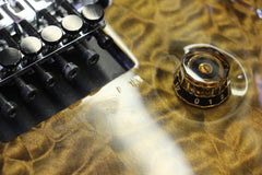 2014 PRS Paul Reed Smith Wood Library Custom 24 Floyd Rose Burnt Almond Artist Grade Quilt Top