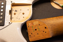 2012 Ernie Ball Music Man Bongo HH 6-String White Sparkle w/Roasted Birdseye Maple Neck