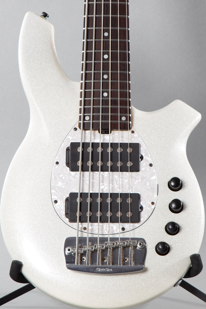 2012 Ernie Ball Music Man Bongo HH 6-String White Sparkle w/Roasted Birdseye Maple Neck