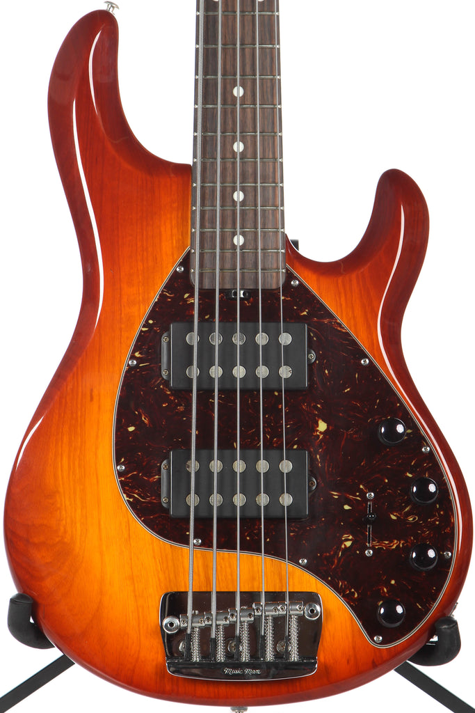 2007 Ernie Ball Music Man Stingray 5 HH 5 String Bass Honey Sunburst