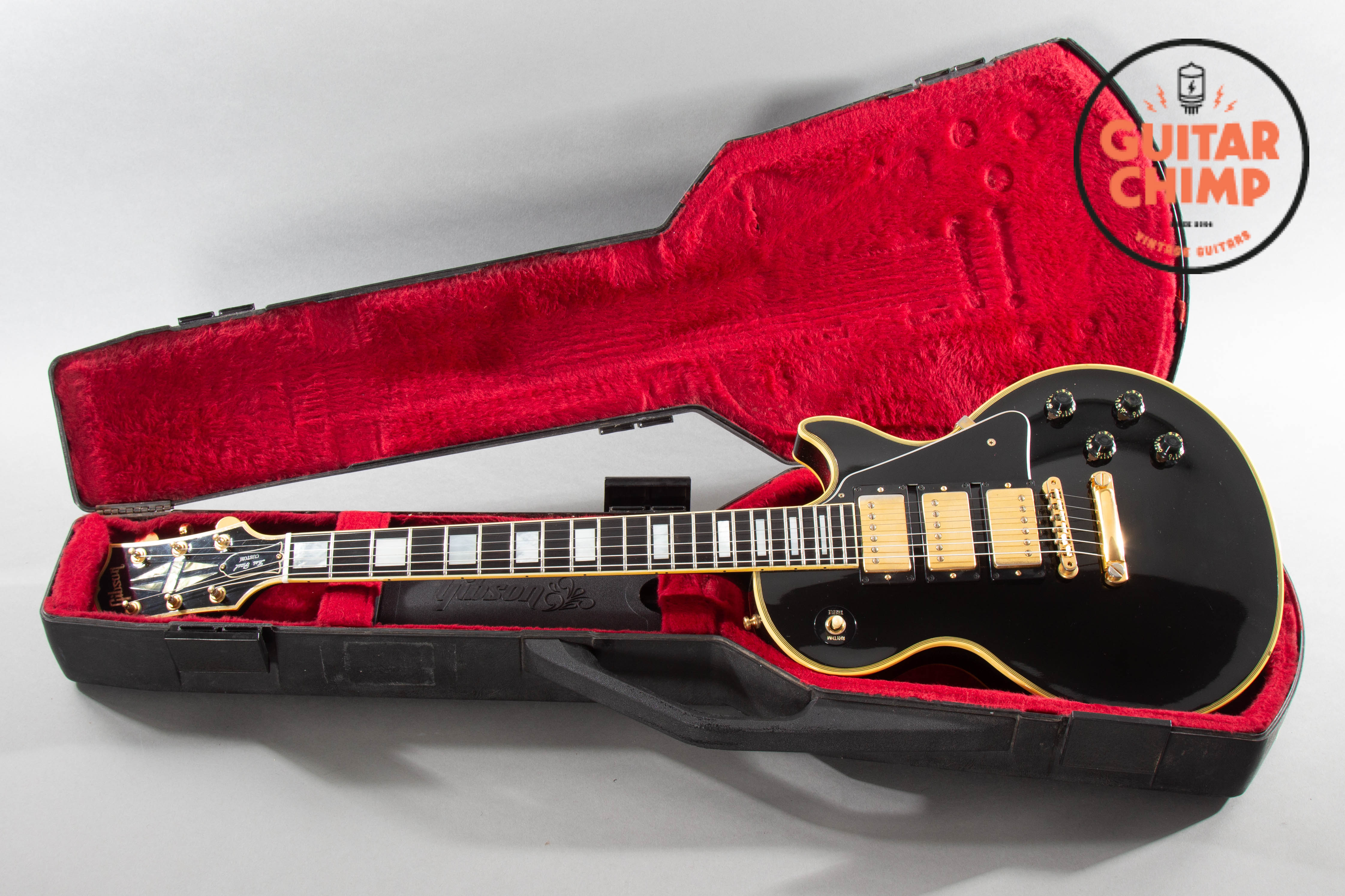 Epiphone Les Paul Custom 3 Pickup Guitar - Ebony Finish With Gig Bag Included
