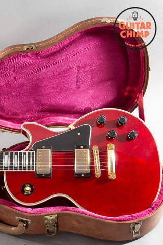 ギター Gibson Custom Shop Les Paul GC Custom 2013 Gibson Custom Shop Les Paul Custom – Wine Red | OHSC + COA