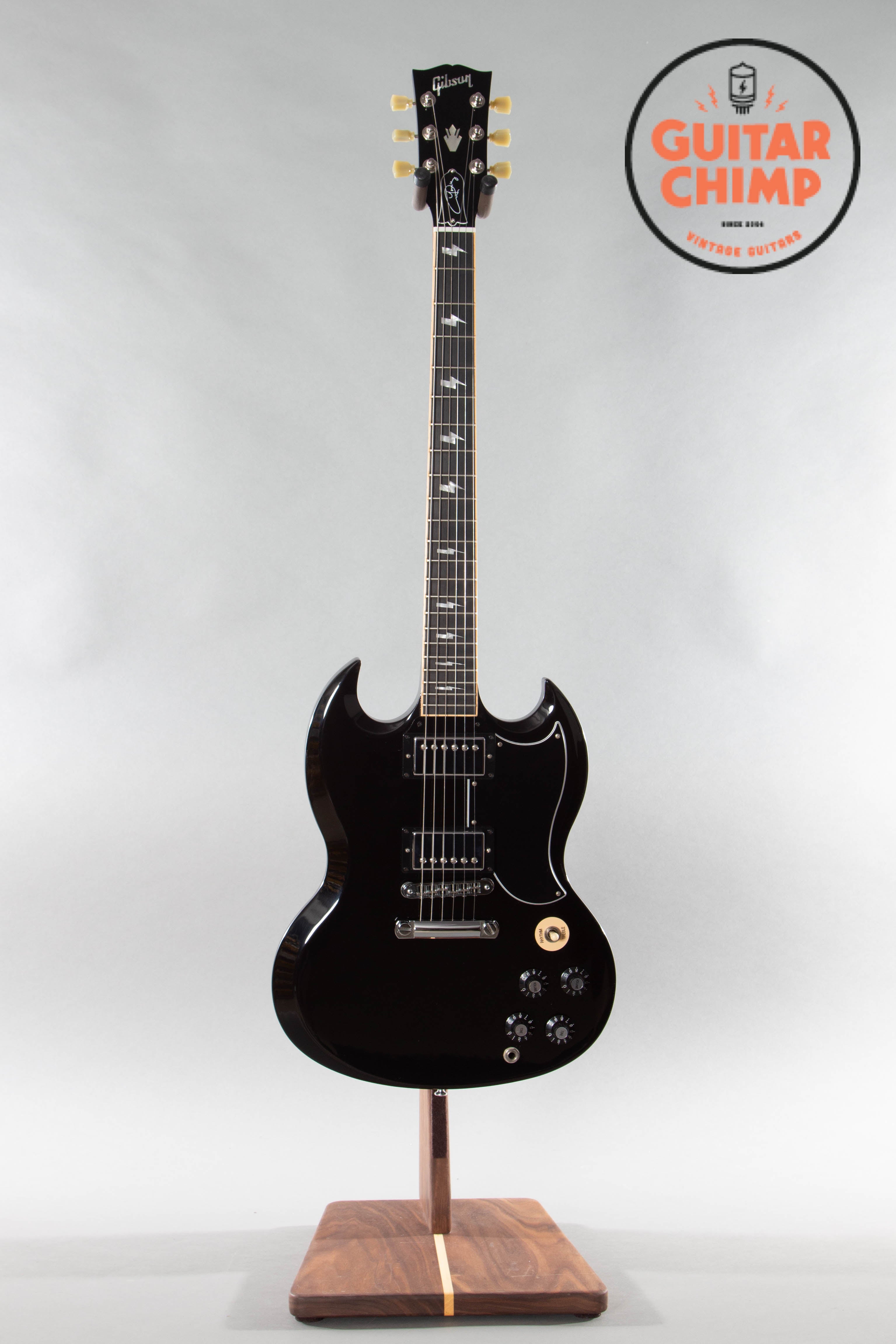 2011 Gibson SG Angus Young Signature Thunderstruck Black with Ebony Fi ...
